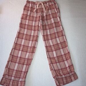 J.Crew Pink Plaid Pajama Pants Cotton Tencel Metallic Lounge Bottoms Small
